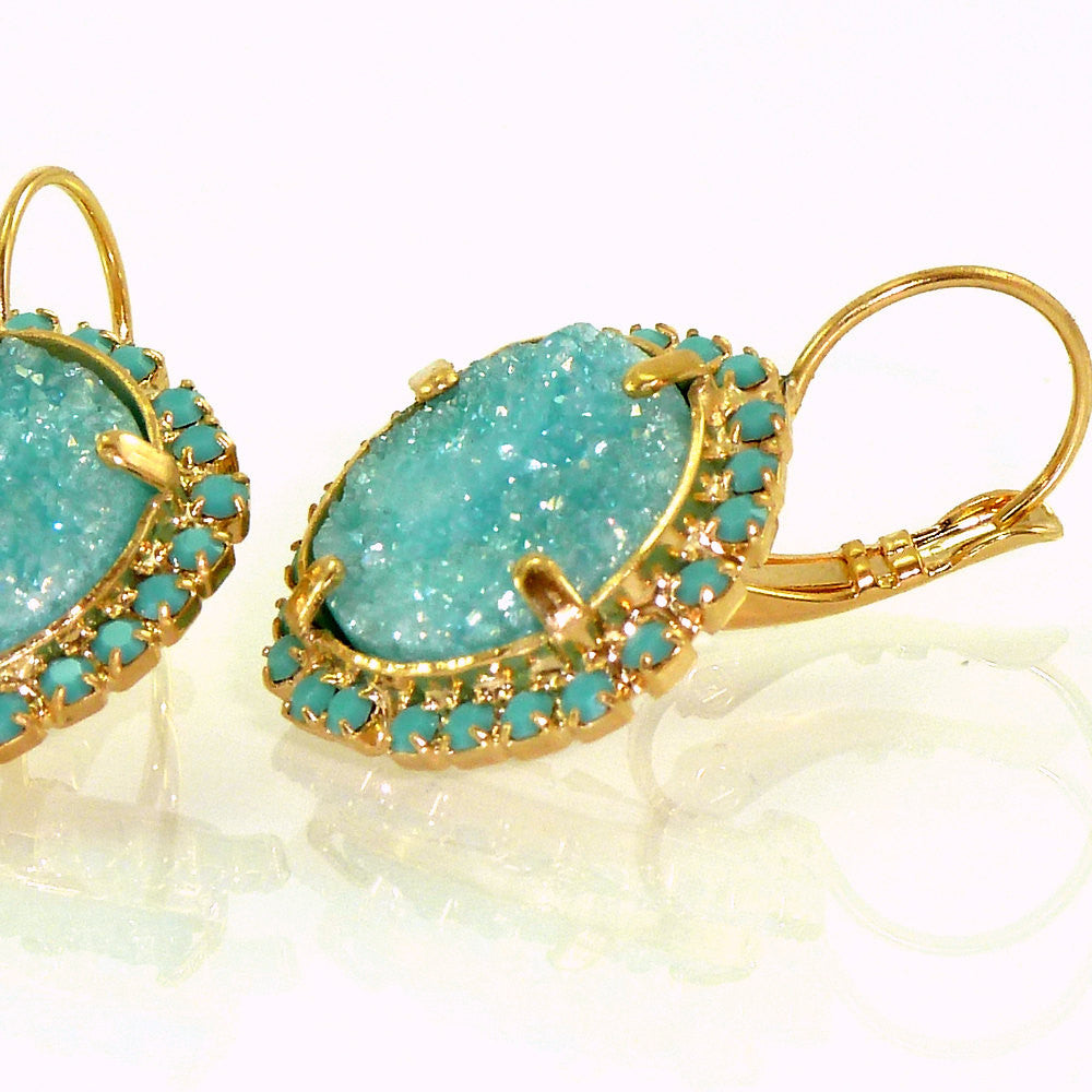 Turquoise Swingy Statement Earrings - Scout and Molly's Columbia